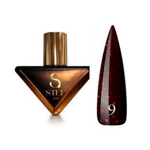 Гель лак - Без ТРО Steffani Color Gel polish №9 (9мл) - Бордовий з червоним шимером SGP09-09 фото