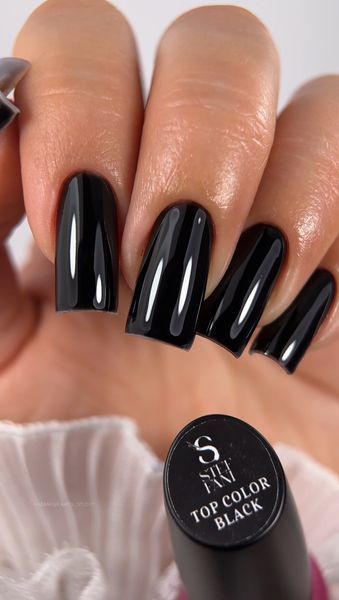 Top COLOR STEFFANI 9 ml BLACK (Кольоровий топ - Чорний) topblack9 фото